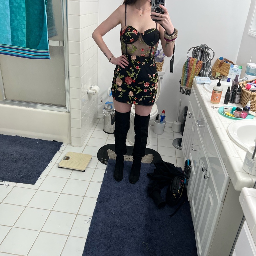 Super down corset floral dress